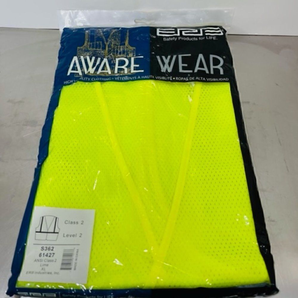 AWARE WEAR Reflective Safety Vest High Visibility XL ANSI Class 2 Limen S362 New